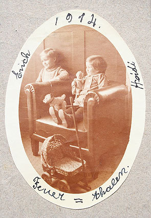 Kinder der Familie Sutter-Wirth: Erich und Heidi Feuerthalen ZH 1914