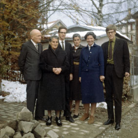 Familie Sutter: Ulrich, Emma, Erich, Heidi, Elsy, Ueli Niederteufen ca. 1960